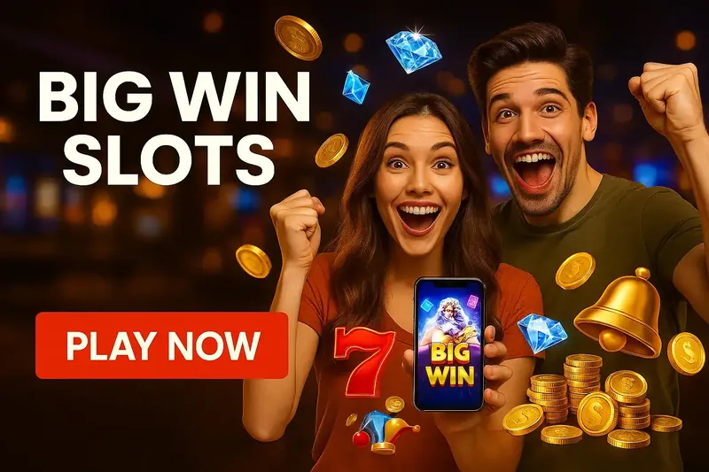 Excited couple celebrating big win at Midnite casino slots with smartphone showing jackpot, surrounded by gold coins and diamonds